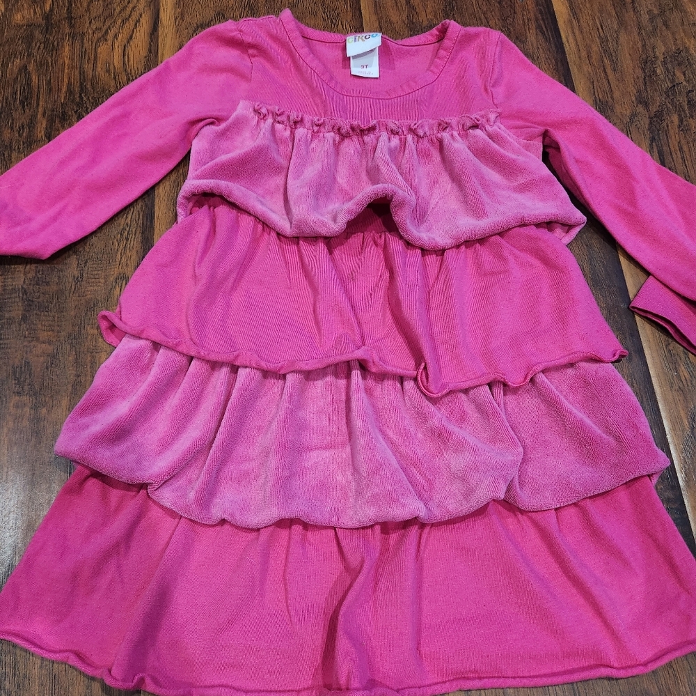Toddler hot pink tiered dress